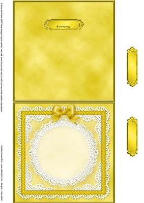 Square Pearls, Lace and Ribbon Plain Card Base Landscape For