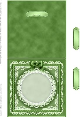 Square Pearls, Lace and Ribbon Plain Card Base Landscape For
