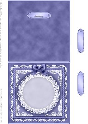 Square Pearls, Lace and Ribbon Plain Card Base Landscape For