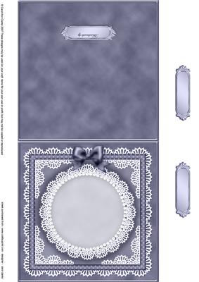Square Pearls, Lace and Ribbon Plain Card Base Landscape For