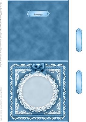 Square Pearls, Lace and Ribbon Plain Card Base Landscape For