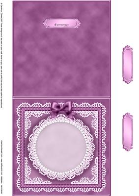 Square Pearls, Lace and Ribbon Plain Card Base Landscape For