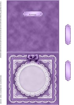 Square Pearls, Lace and Ribbon Plain Card Base Landscape For