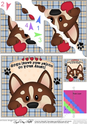 Scalloped Corner Stacker - Dogs Leave Paw Prints - Husky Dog Biscuit