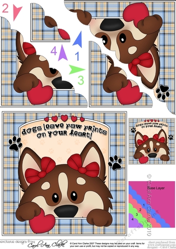 Scalloped Corner Stacker - Dogs Leave Paw Prints - Husky Dog Sugar