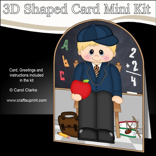 3D Shaped Card Kit - Cute Little Schoolboy