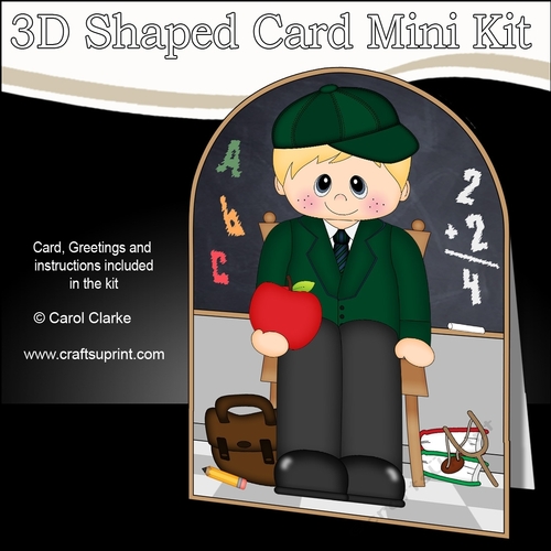 3D Shaped Card Kit - Cute Little Schoolboy