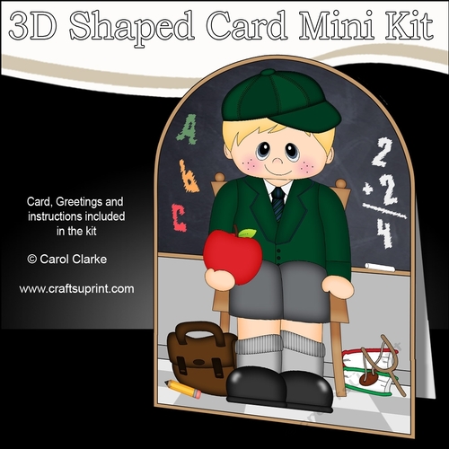 3D Shaped Card Kit - Cute Little Schoolboy