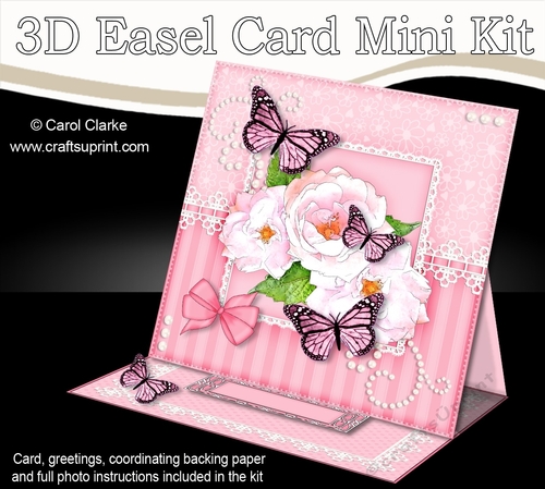 3D Easel Card Mini Kit - A Touch of Elegance - Flowers Lace, Butterflies & Pearls