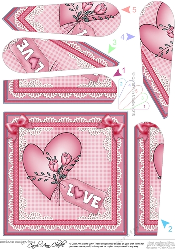 Love Heart Fan Pyramage Topper