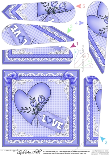 Love Heart Fan Pyramage Topper