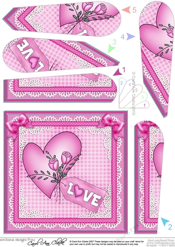 Love Heart Fan Pyramage Topper