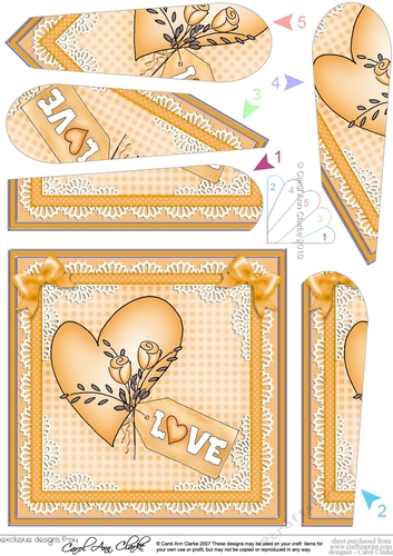 Love Heart Fan Pyramage Topper