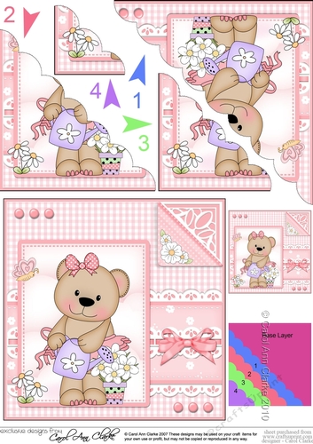Cute Little Livvy Bear & Lace Scalloped Corner Stacker