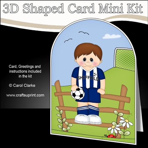3D Shaped Card Kit - Little Footballer Plays for Sheffield
