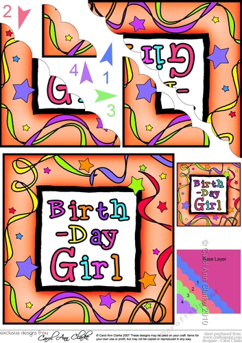 Birthday Girl Scallop Corner side stacker Topper