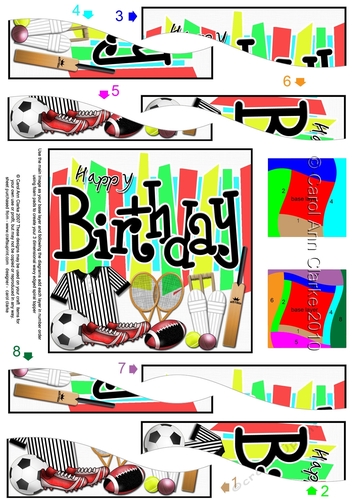 Birthday Sports and Games Wavy Spiral Side Stacker