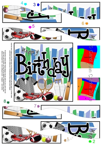 Birthday Sports and Games Wavy Spiral Side Stacker