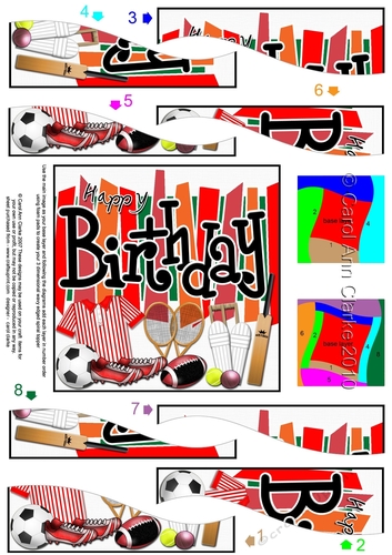 Birthday Sports and Games Wavy Spiral Side Stacker