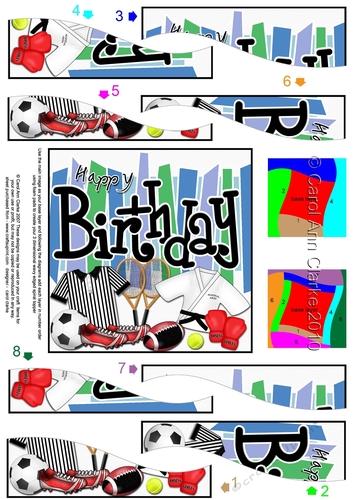 Birthday Sports and Games Wavy Spiral Side Stacker