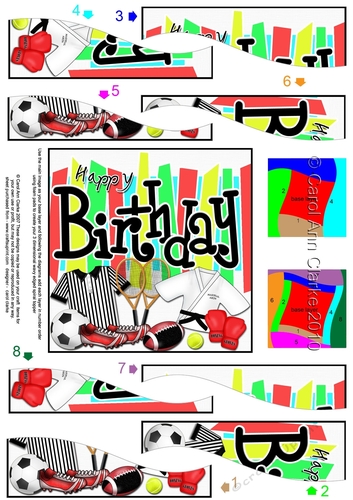 Birthday Sports and Games Wavy Spiral Side Stacker