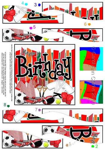 Birthday Sports and Games Wavy Spiral Side Stacker
