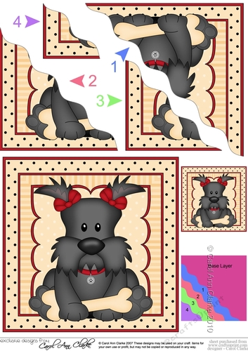 Cute Little Scottie Dog Wavey Corner Stacker