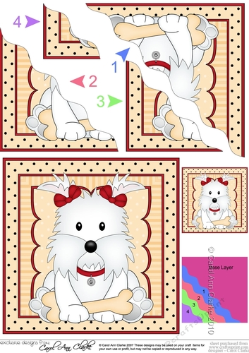 Cute Little Westie Dog Wavey Corner Stacker