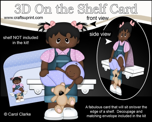 3D On the Shelf Card Kit - Little Ethnic Toddler Deloise is a New Big Sister