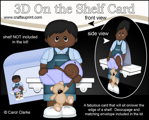 3D On the Shelf Card Kit - Little Ethnic Toddler Adison is a New Big Brother