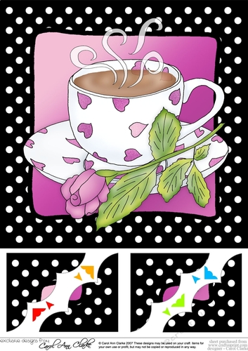 Coffee Time 8 x 8 Scalloped corner Topper