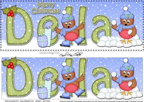Large DL Merry Christmas DELLA 3D decoupage