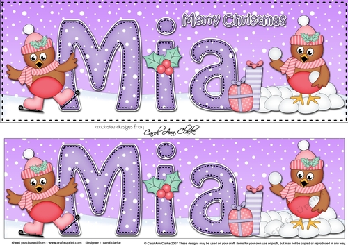 Large DL Merry Christmas MIA 3D decoupage