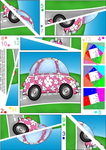 Floral Funky Car Twisted Spiral Side Stacker