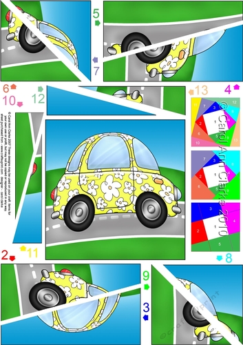Floral Funky Car Twisted Spiral Side Stacker