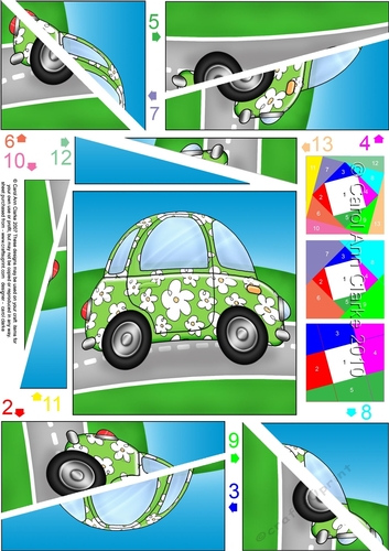 Floral Funky Car Twisted Spiral Side Stacker