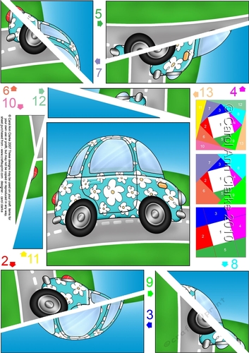 Floral Funky Car Twisted Spiral Side Stacker