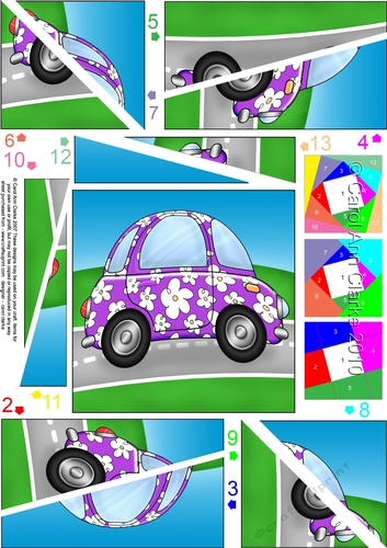 Floral Funky Car Twisted Spiral Side Stacker