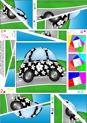 Floral Funky Car Twisted Spiral Side Stacker