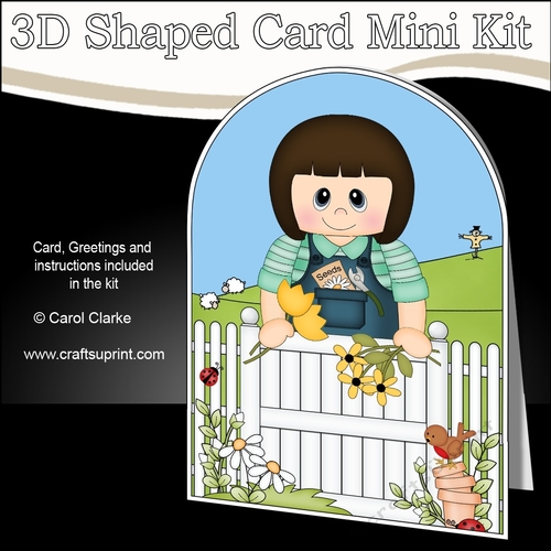 3D Shaped Card  Kit - In the Garden - Lady