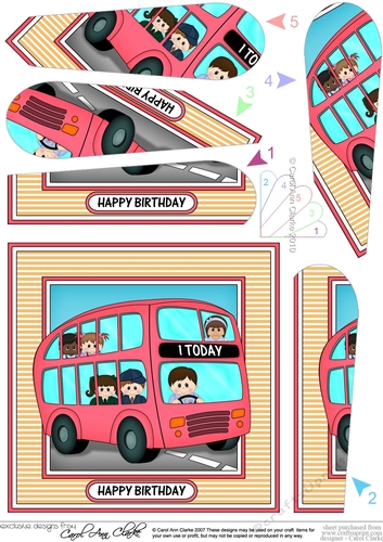 BIRTHDAY AGE BUS - 1 TODAY Fan Pyramage Topper