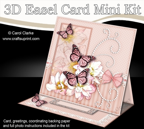 3D Easel Card Mini Kit - A Touch of Elegance - Flowers Lace, butterflies & Pearls