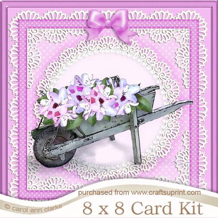 8 x 8 Flower Filled Wheelbarrow Kit with 3D Decoupage