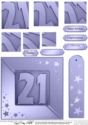 21st Metallic Age Quick Card with Twisted Pyramage