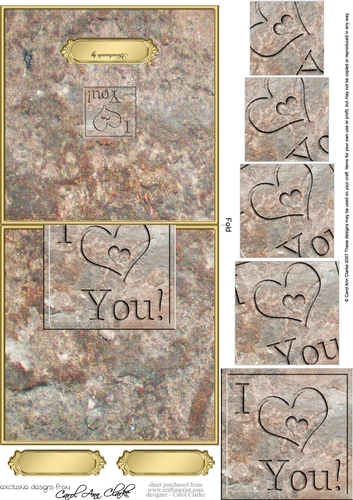 I Love You Set in Stone No-Hole Over the Edge & Spiral Pyramid
