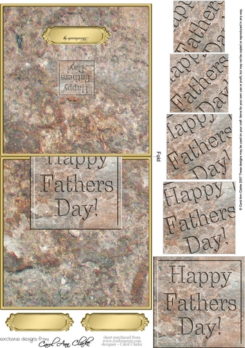 Happy Fathers Day Set in Stone No-Hole Over the Edge & Spiral Pyramid