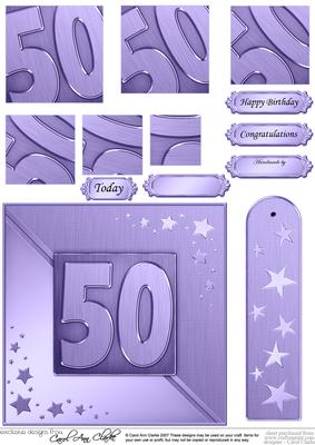 50th Metallic Age Quick Card with Twisted Pyramage
