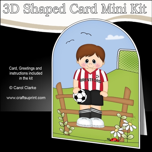 3D Shaped Card Kit - Little Footballer Plays for Brentford