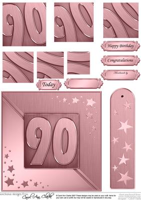 90th Metallic Age Quick Card with Twisted Pyramage