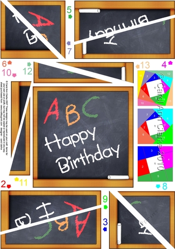 Happy Birthday Blackboard Twisted Spiral Side Stacker